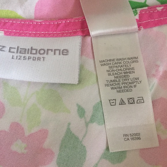 Liz Claiborne Pink, Green, White Floral Midi Dress - Picture 8 of 8